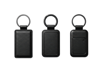 Black smart key trackers with keyrings
