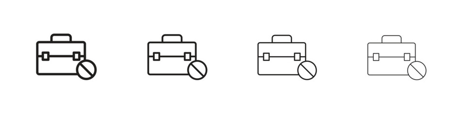 Unemployment icon set, Illustration, Black