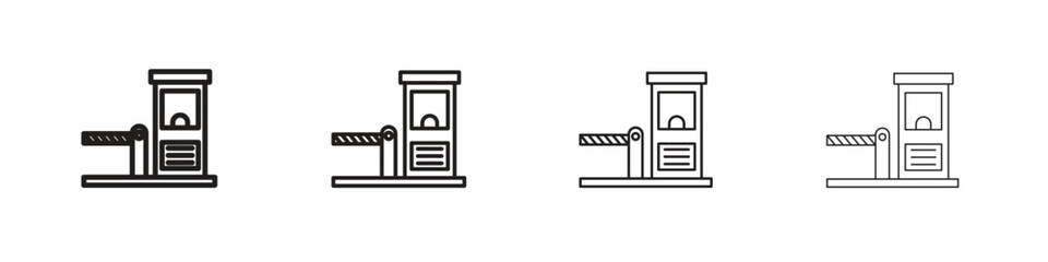 Toll road icon set, Illustration, Black