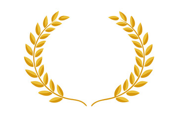Golden laurel wreath vector illustration for award achievement and decoration use