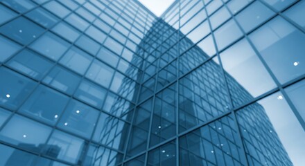 Modern Office Lobby with City View at Night