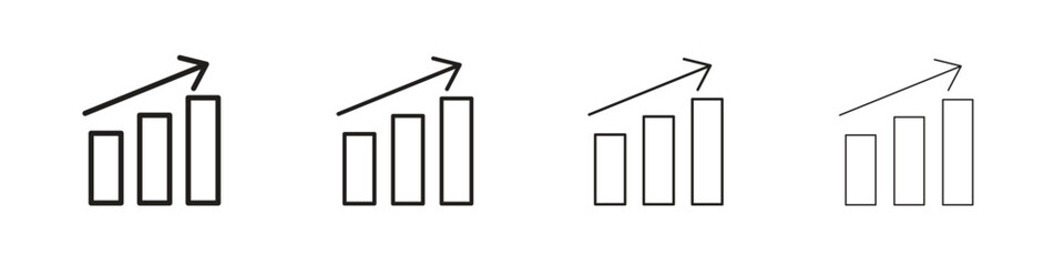 Stagflation icon set, Illustration, Black