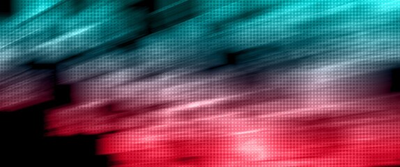 pink and green abstract background with motion blur and halftone texture