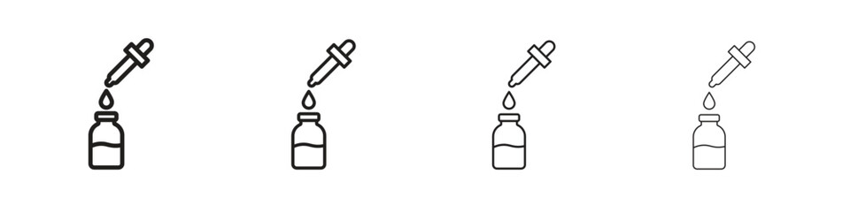 Serum icon set, Illustration, Black