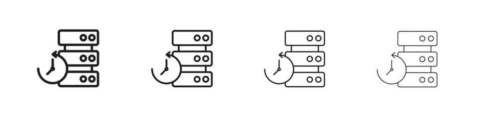 Real time data icon set, Illustration, Black