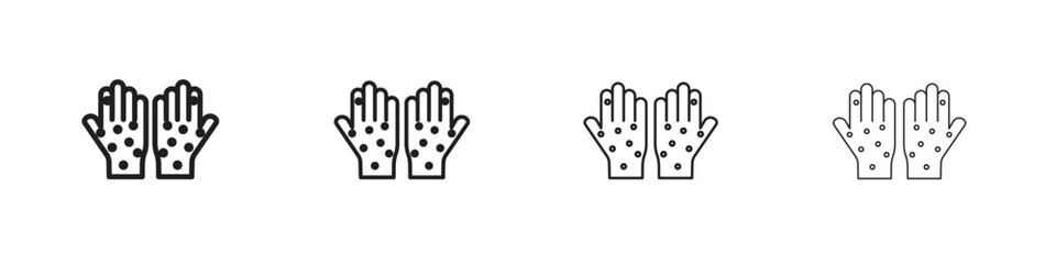 Rash hand icon set, Illustration, Black