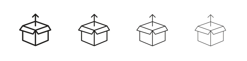 Product release icon set, Illustration, Black