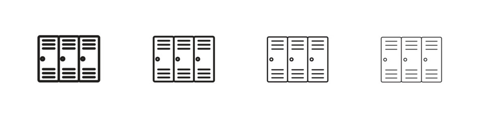 Locker icon set, Illustration, Black