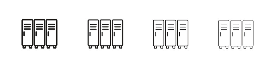 Locker icon set, Illustration, Black