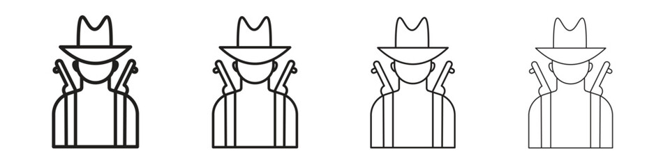 Hunter icon set, Illustration, Black