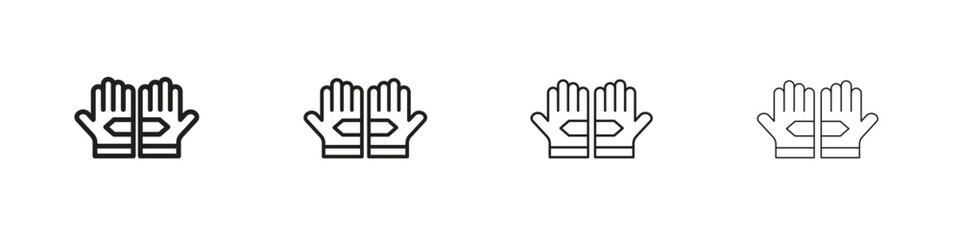 Fitness Gloves icon set, Illustration, Black