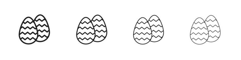 Easter eggs icon set, Illustration, Black