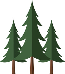 Fototapeta premium Pine trees forest green coniferous tree vector illustration nature outdoor landscape design 