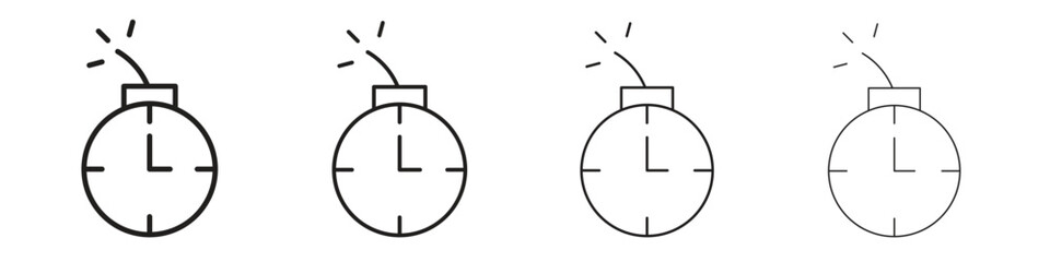 Deadline icon set, Illustration, Black