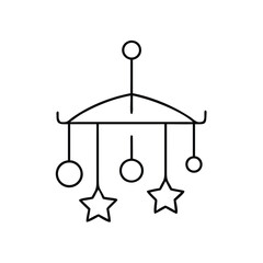 Tangled crib mobile with stars and circles for nursery decor