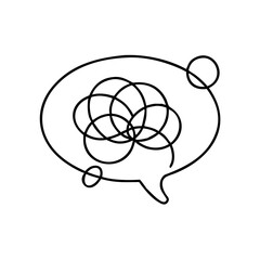 Tangled speech bubble icon representing confusion in communication