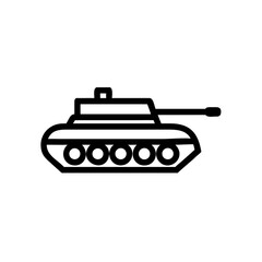 Tank silhouette icon in black outline style