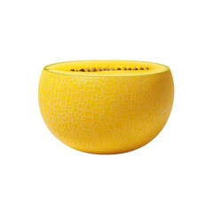 3d yellow watermelon on transparent background