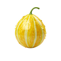 3d yellow watermelon on transparent background
