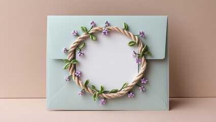 Delicate Invitation Mockup with Blank White Space Framed by a Handcrafted Botanical Design