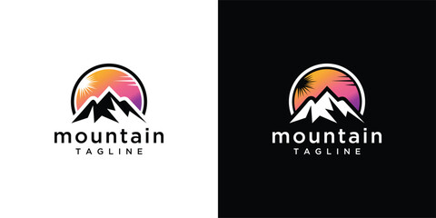 Mountain logo vector icon illustration.Mountain logo design template.