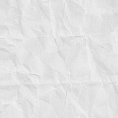 White crumpled paper texture with soft wrinkles and subtle folds, ideal for clean design backgrounds, stationery, scrapbooking, posters, packaging, and minimal textured projects.