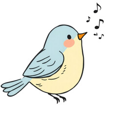 Fototapeta premium Bird with musical swirl