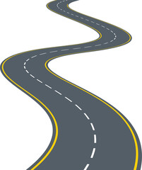 Winding Road Leading to an Unknown Destination