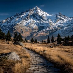 Rocky Path Mountain high resolution picture