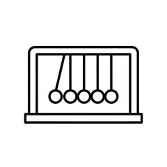 Newton's Cradle Icon in Vector Style for Educational Use  