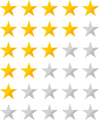 Review rating  scale with a star rating. Vector illustration with transparent background.