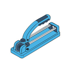 Vector illustration of tile cutter tool on white background, construction and renovation concept