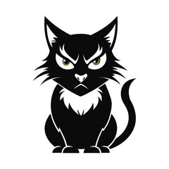 Angry Black Cat Mascot Logo – Fierce Cartoon Animal Illustration