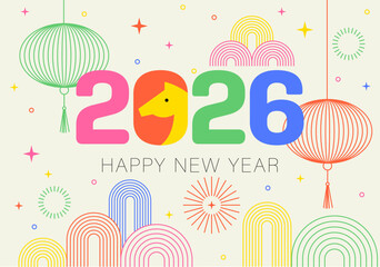 Happy chinese new year 2026. Horse is a symbol of the 2026 Chinese New Year. Figure of Horse