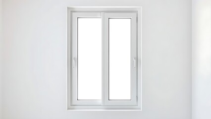 Closed PVC window in a softly lit room with a clean and simple composition.