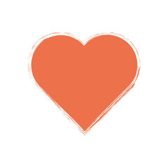 Orange Love Icon. Orange Paint Brush Stroke Heart Icon. Love Symbol Png.