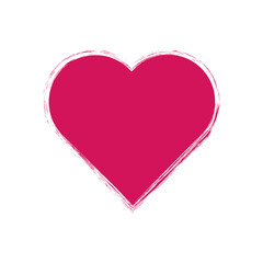 Pink Love Icon. Pink Paint Brush Stroke Heart Icon. Love Symbol Png.