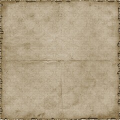 Vintage brown parchment paper with distressed torn edges and soft fold lines, ideal for antique invitations, maps, scrapbooking, journaling, posters, and historical-themed designs.