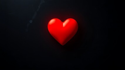 Red heart shape glowing against a dark textured background, symbolizing love and emotional warmth.