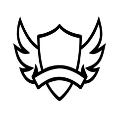 Obraz premium Shield with wings logo design vector illustration template for your business