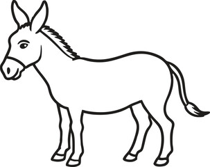 donkey line art vector