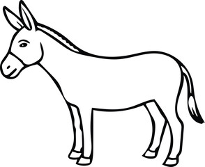 donkey coloring page for kids vector