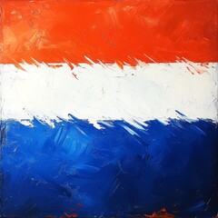 Netherlands flag brush stroke. National flag