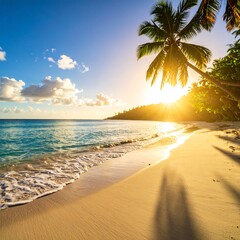 Tropical beach sunset