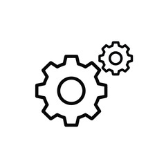 Vector illustration of illustration of two gears working together isolated on white