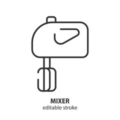 Mixer line icon. Kitchen appliance vector illustration. Editable stroke.