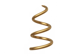 Rotating golden spiral shape on transparent background, perfect for luxury, growth, and progress concepts