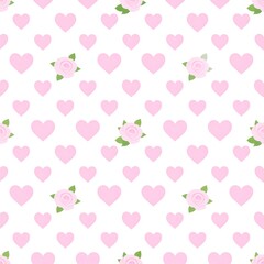 Delicate heart and rose pattern