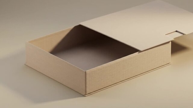 Close up shot of a closed rectangular white box with a small opening on the side