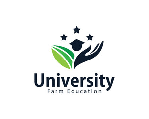 education farm logo creative design concept care reaching star